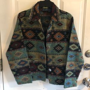 Vintage Jane Ashley Aztec Western Tapestry Jacket